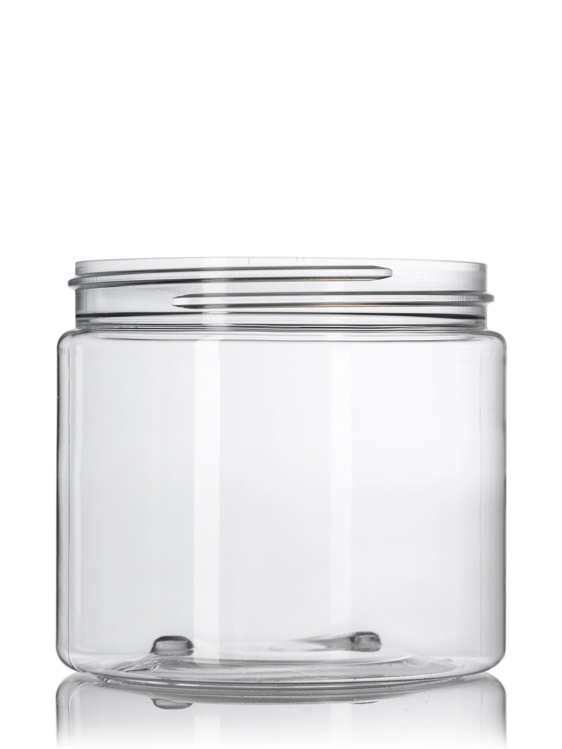 16 oz clear PET plastic single wall jar