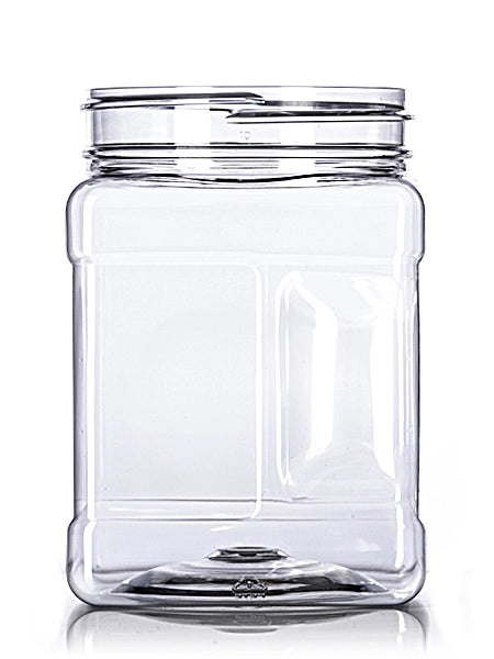 32 oz clear PET plastic square grip container